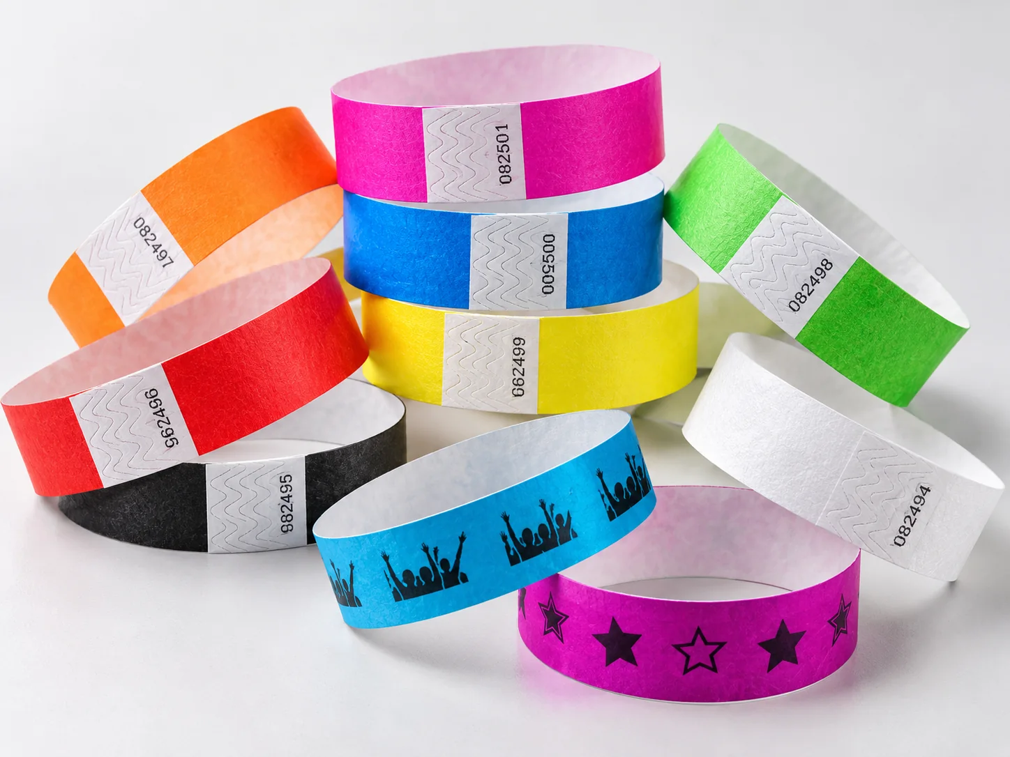 Plain and printed 19mm Tyvek wristbands